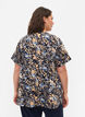 	 FLASH - Blouse met korte mouwen en print, Brown Blue Flower, Model image number 1