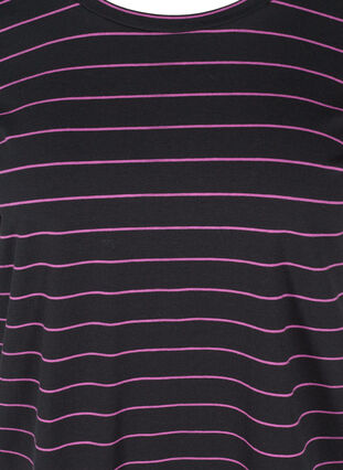 Gestreept t-shirt in katoen, Black w. Purple , Packshot image number 2