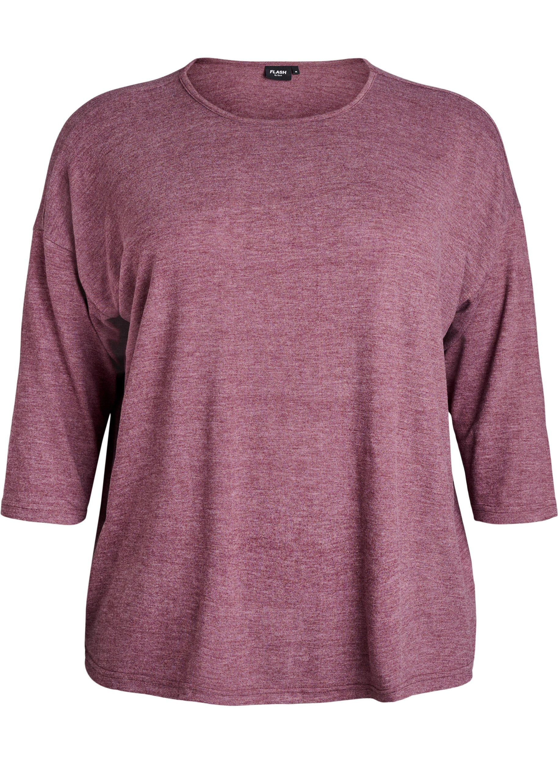 ZizziJersey blouse met 3/4 mouwen, Rood, Packshot image number 0