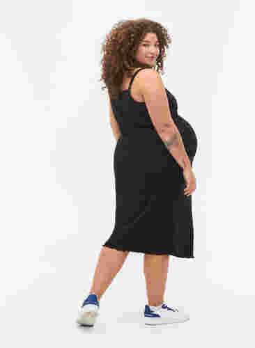 Zwangerschapsjurk in ribstof, Black, Model image number 1