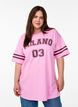 Sportief oversized college T-shirt, Roze, Model image number 0