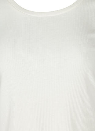 T-shirt met korte mouwen in rib, Egret, Packshot image number 2