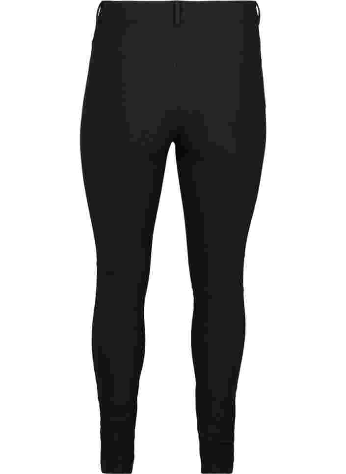 Nauwsluitende broek met rits details, Black, Packshot image number 1