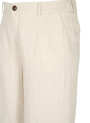 Pantalon van een materiaalmix met linnen, Rainy Day, Packshot image number 2