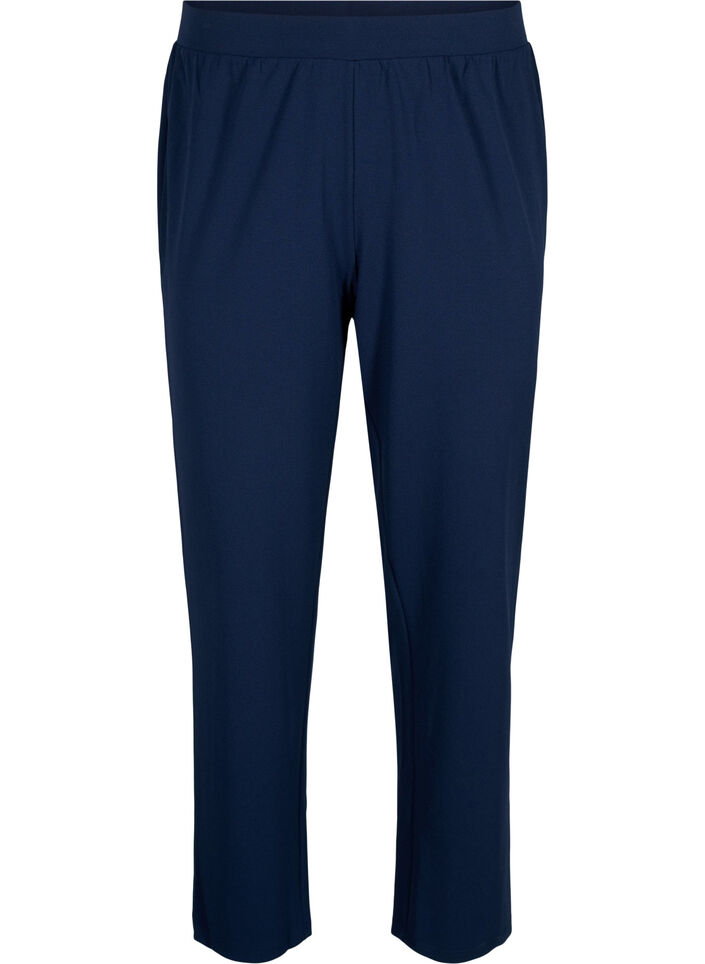 Broek met rechte pasvorm, Blauw, Packshot image number 0