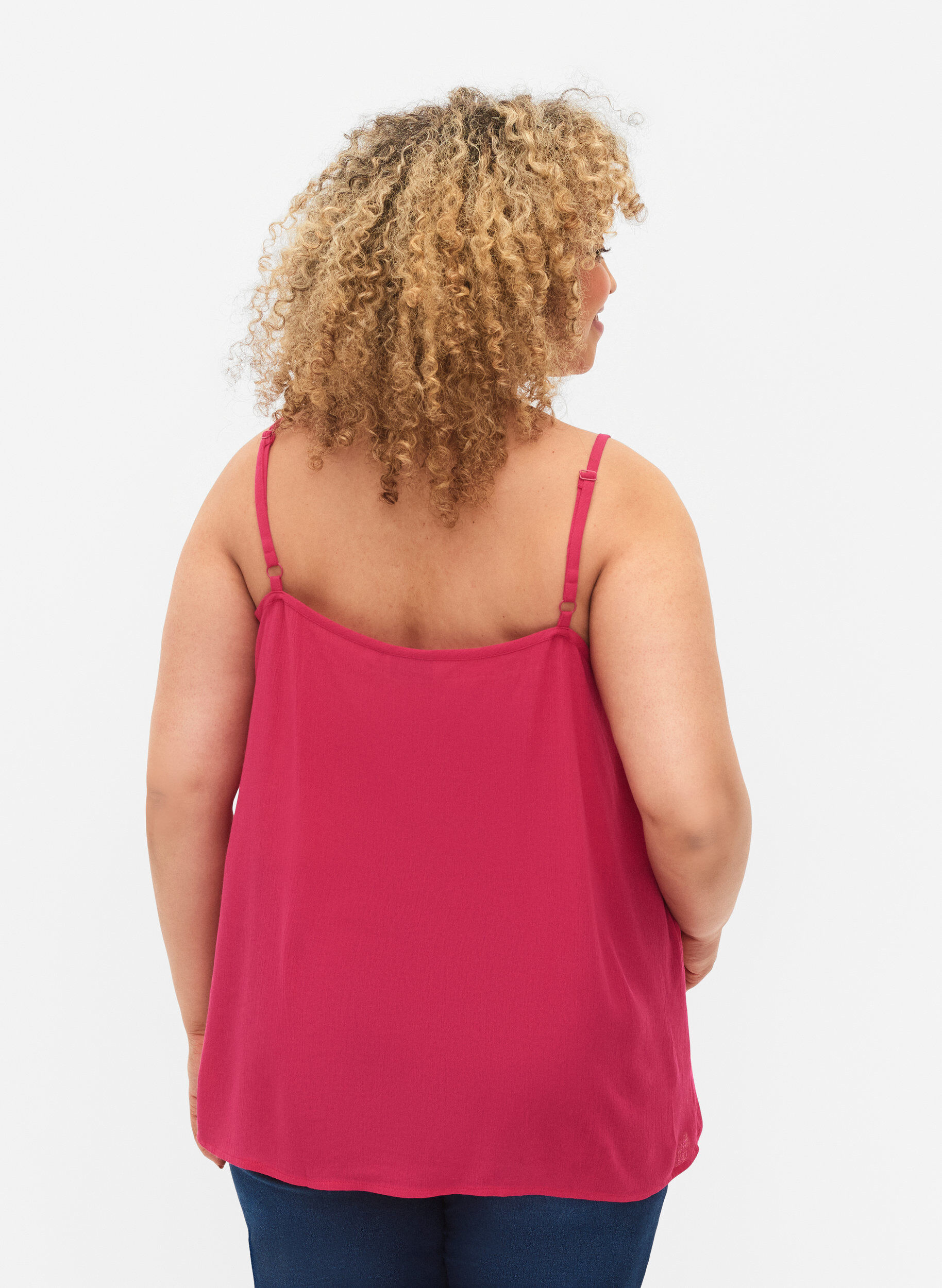 Zizzi Strap top in viscose, Roze, Model image number 2