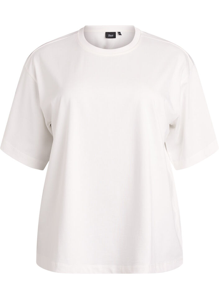 Oversized T-shirt met halflange mouwen, Wit, Packshot image number 0