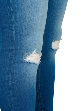 Destroyed super slanke Sanna jeans, Blue denim, Packshot image number 3