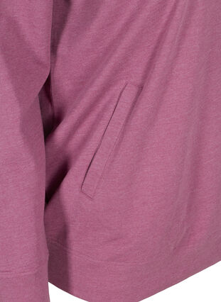 Gemêleerd sweatshirt met ritssluiting, Grape Nectar Melange, Packshot image number 3