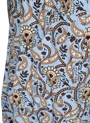 Bedrukte katoenen jurk met korte mouw, Blue Paisley , Packshot image number 3