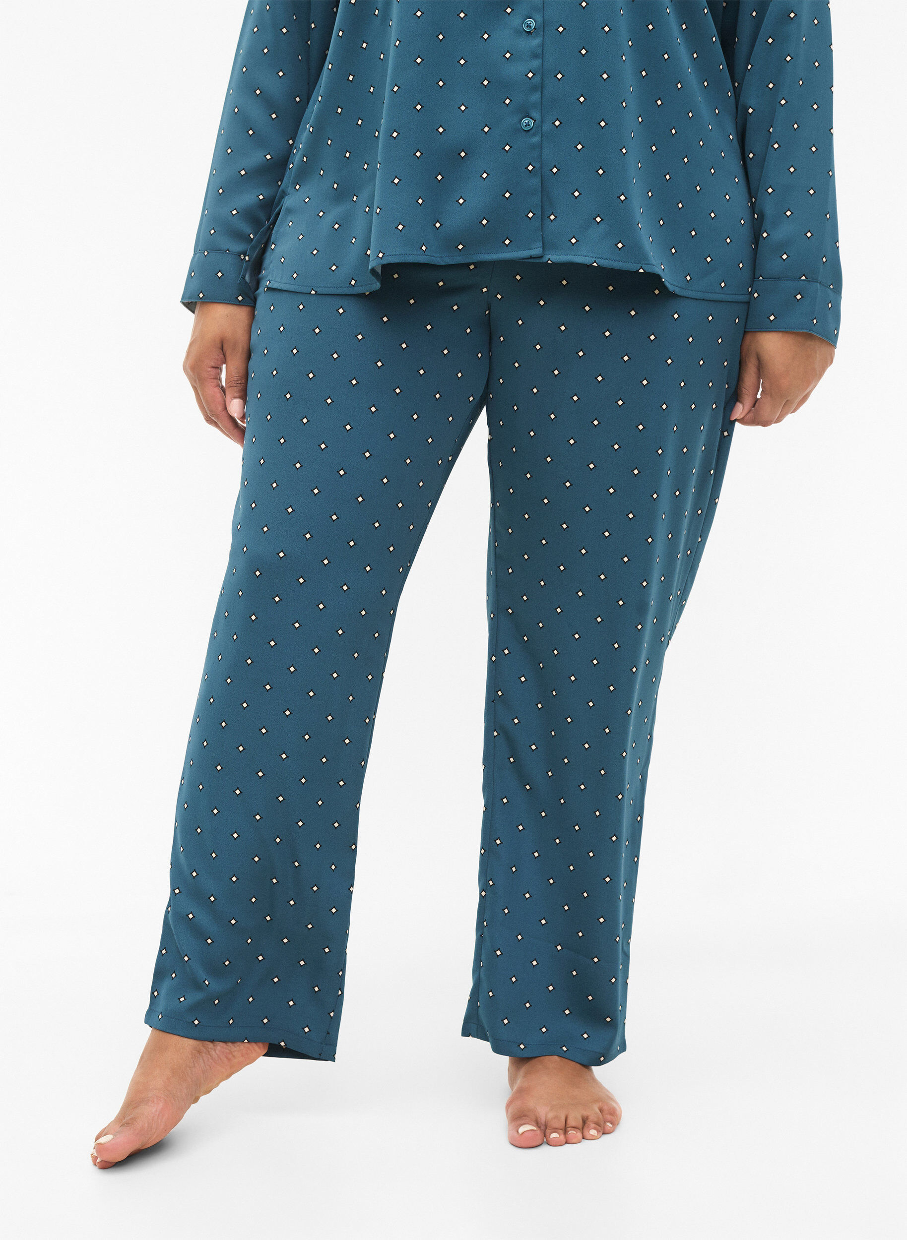 Zizzi Pyjama broeken met print, Balsam AOP, Model image number 2