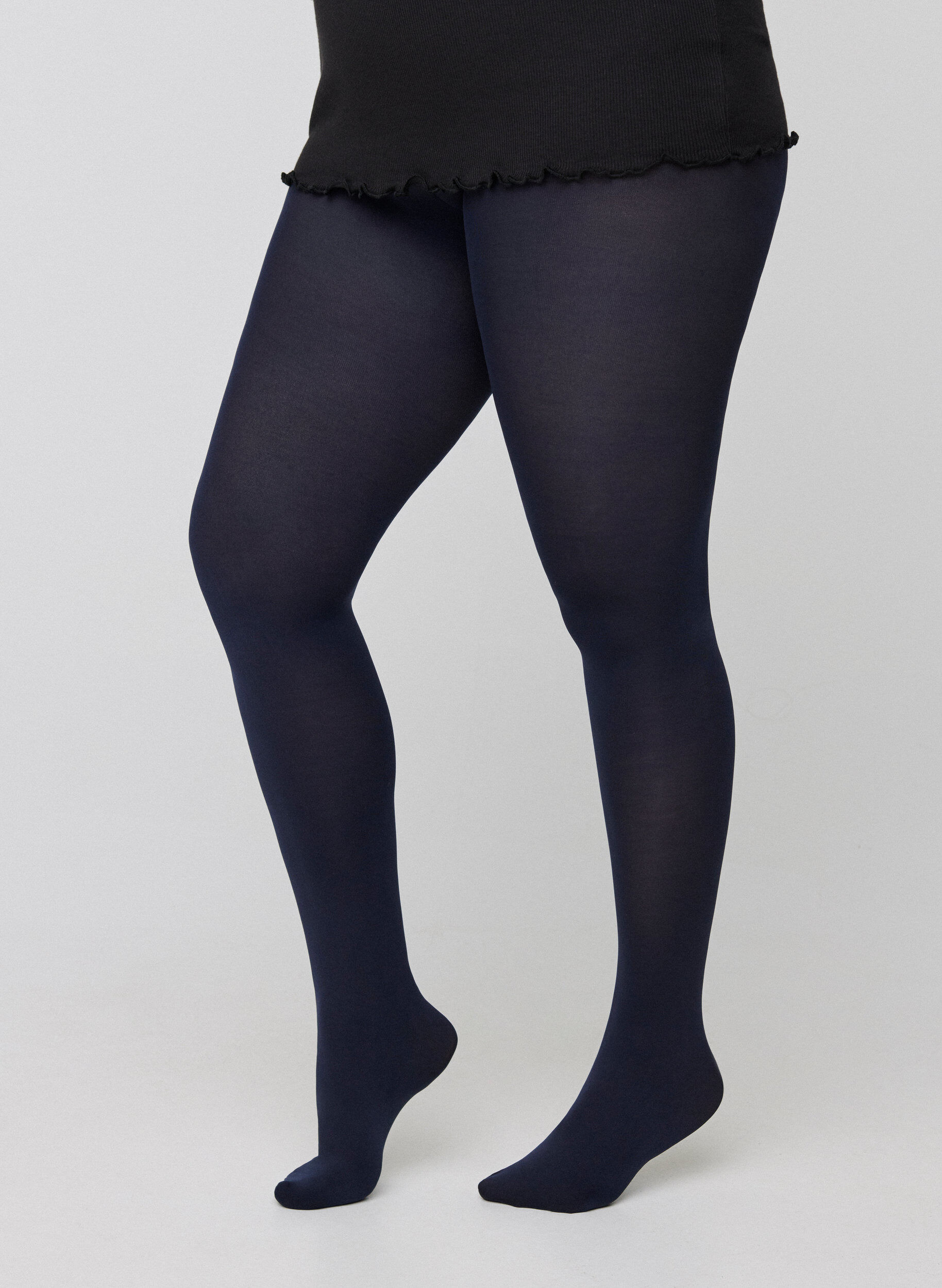 Zizzi Panty in 100 denier, Blauw, Model image number 1