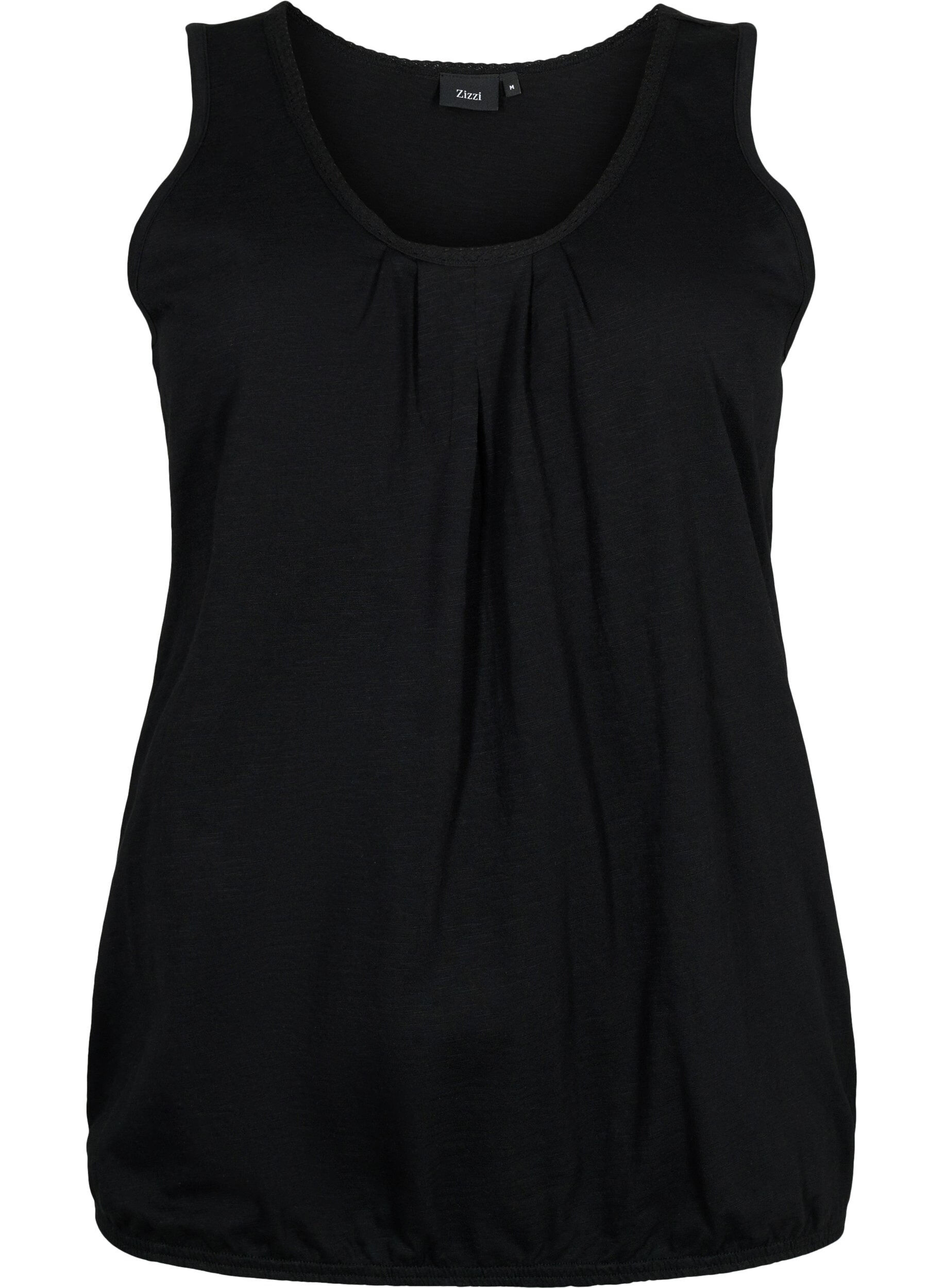 Zizzi 2-pack katoenen topje met kanten randje, Rosebloom / Black, Packshot image number 3