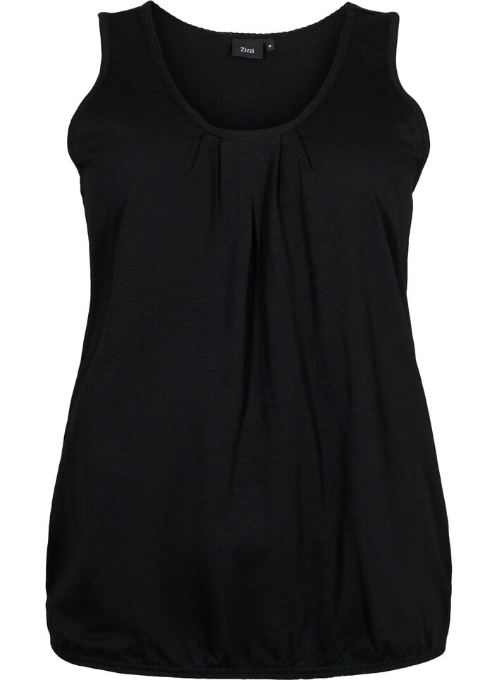 2-pack katoenen topje met kanten randje, Rosebloom / Black, Packshot image number 3