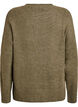 Gebreide blouse met V-vormig geribd patroon en zijsplitjes, Groen, Packshot image number 1