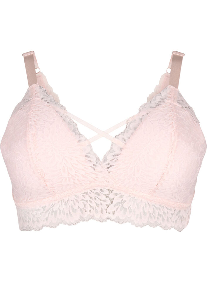 Bralette met koorddetail en zachte vulling, Peach Blush, Packshot image number 0
