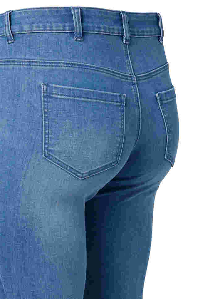 Cropped Emily jeans met borduursel, Blue denim, Packshot image number 3