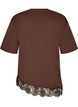 T-shirt met asymmetrische kanten zoom, Bruin, Packshot image number 1