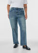 Kiana straight-fit jeans met een licht versleten look, Blauw, Model image number 2