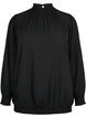 FLASH - Blouse met lange mouwen, smok en glitter	, Black w. Silver, Packshot image number 0