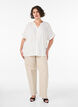 Viscose blouse met korte mouwen en rimpeldetail, Vanille, Model image number 1