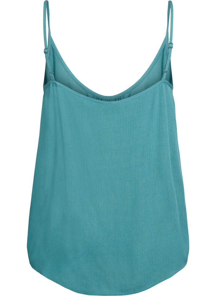 Strap top in viscose, Blauw, Packshot image number 1
