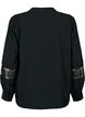 Blouse van viscose met gehaakte details, Black, Packshot image number 1