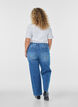 Straight jeans met een licht versleten look, Blauw, Model image number 1
