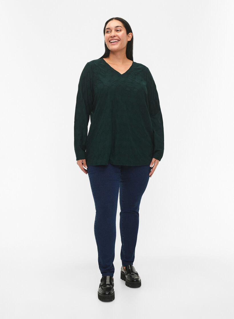 FLASH - Jeggings met brede elastische tailleband, Blauw, Model image number 0