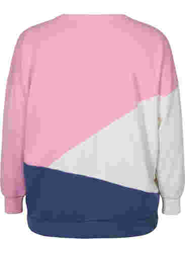 Sweatshirt met colour-block, C. Pink C. Blocking, Packshot image number 1