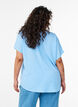 Blouse met korte mouwen en een ronde halslijn, Blauw, Model image number 2