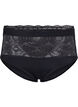 Tai onderbroek met kant en hoge taille, Black, Packshot image number 0