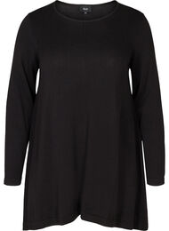 Gebreide blouse met a-lijn, Black