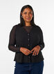 Mouwloos top met een golvende textuur en knoopsluiting, Zwart, Model image number 0