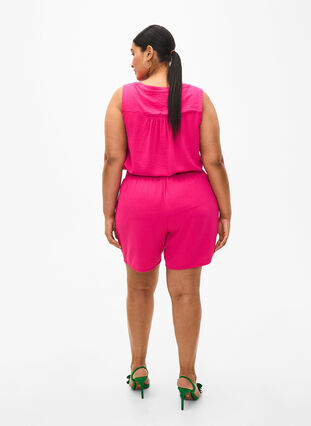 Korte broek met zakken en elastische tailleband, Pink Peacock, Model image number 1