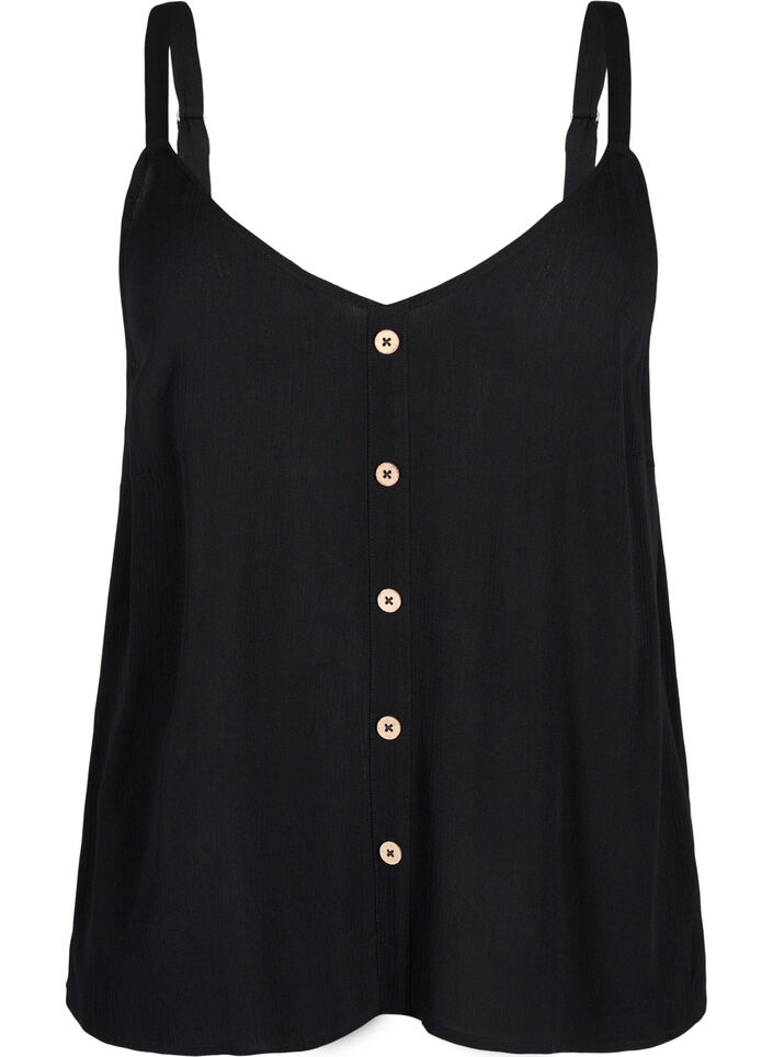 Viscose top met smalle bandjes, Black, Packshot image number 0