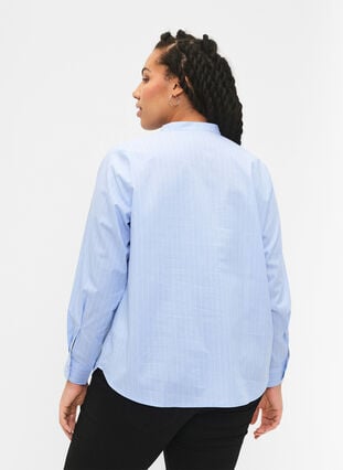 FLASH - krijtstreep overhemd, Light Blue Stripe, Model image number 1