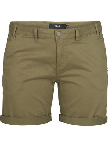 Regular shorts in katoen, Tarmac, Packshot image number 0