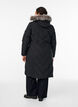 Lange winterjas met haaksluitingen en een nep bontkraag, Zwart, Model image number 2