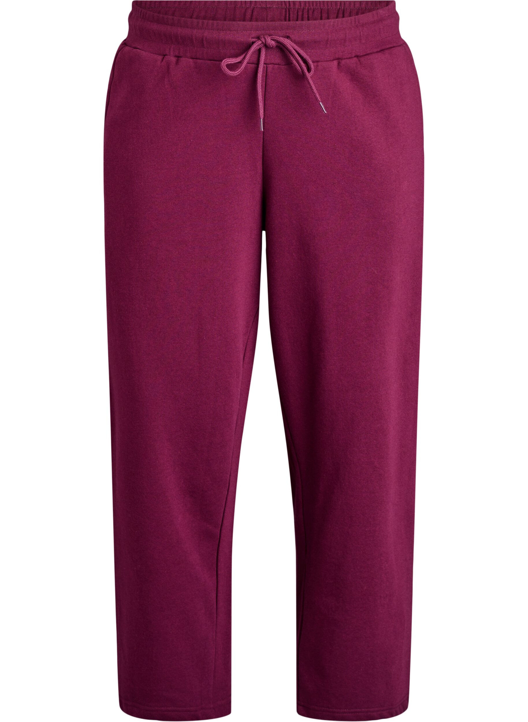 ZizziJoggingbroek met zakken, Donker Bordeaux, Packshot image number 0