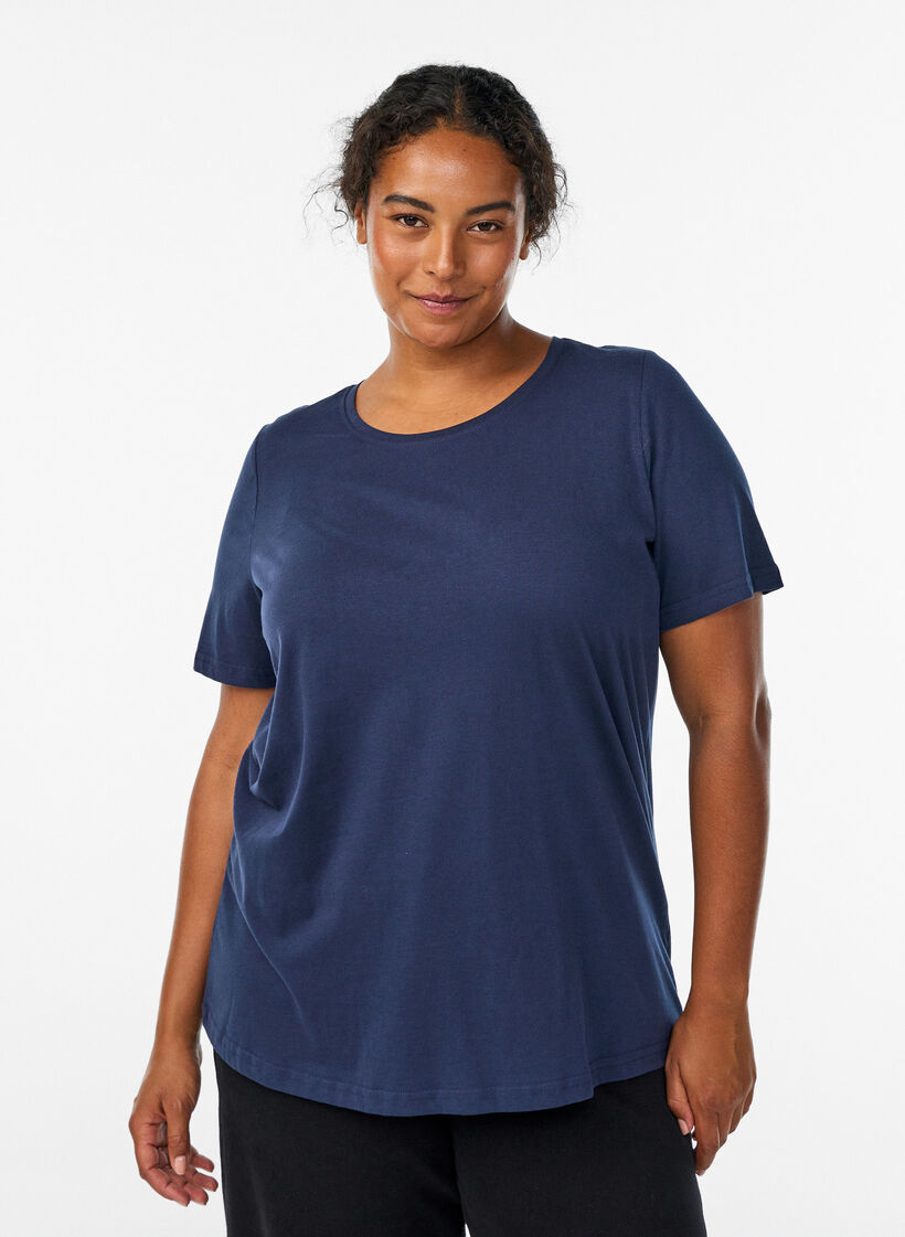 T-shirt met print, Blauw, Model image number 0