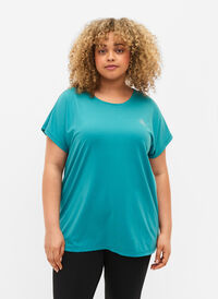 Trainings T-shirt met korte mouwen, Green-Blue Slate, Model