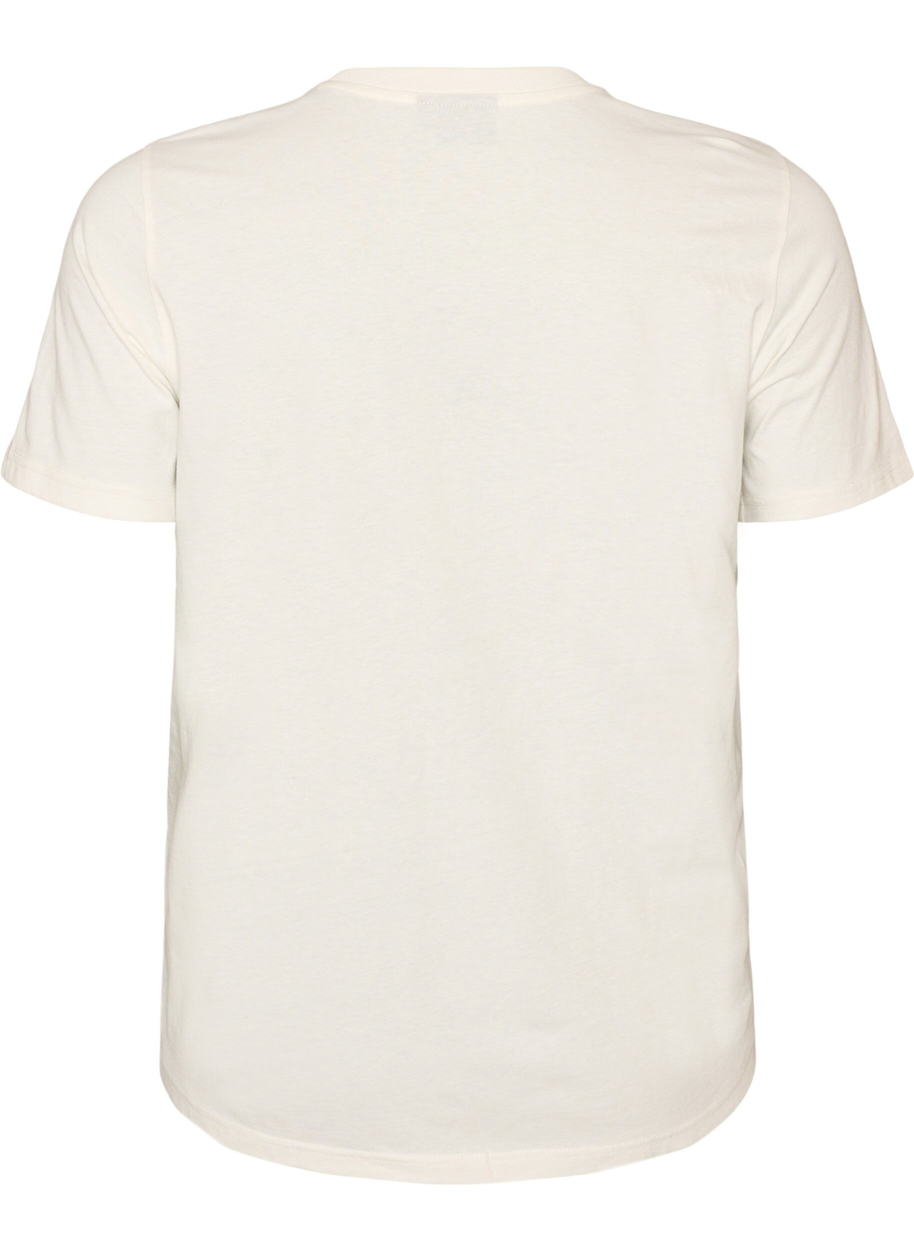 ZizziKatoenen T-shirt met print, Wit, Packshot image number 1