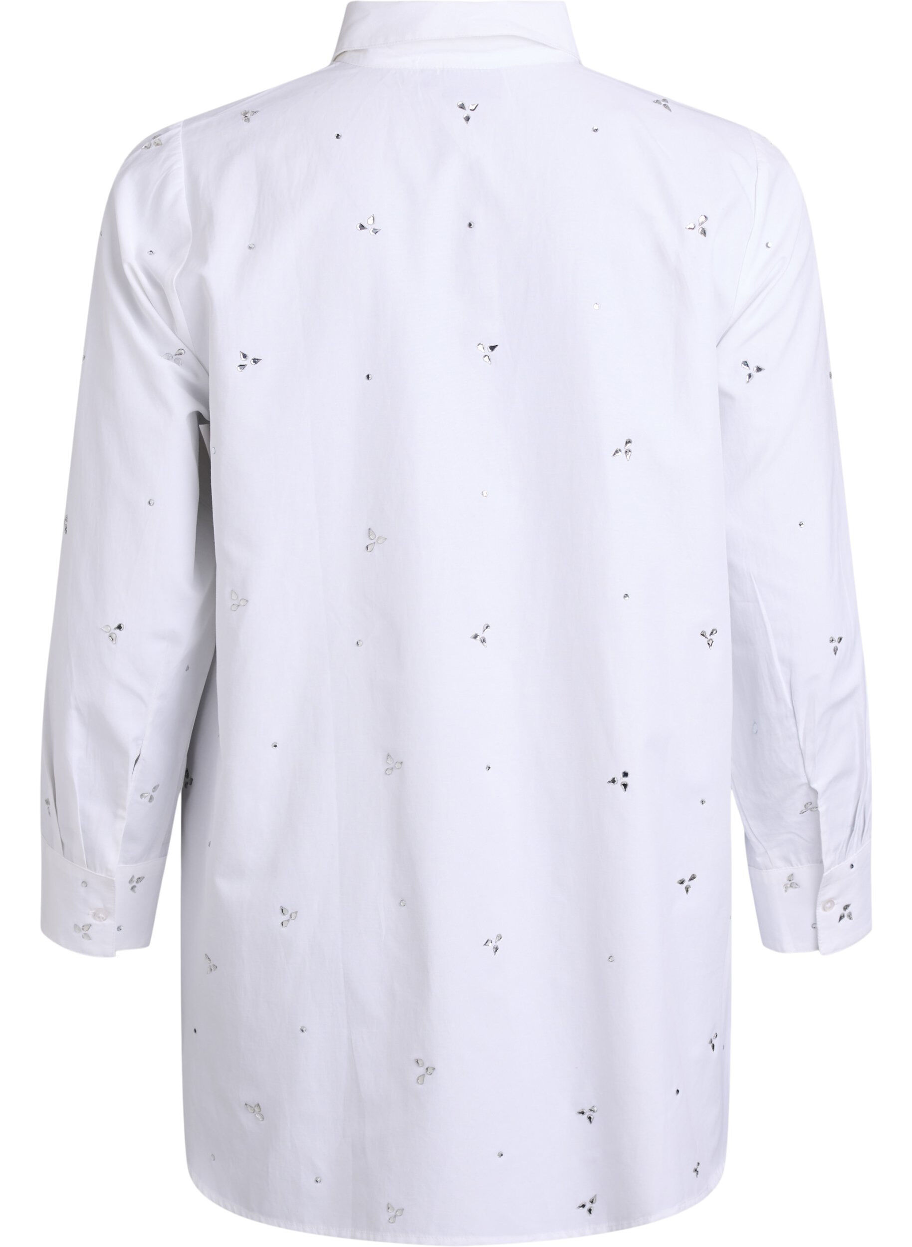Zizzi Shirt met strassteentjes, Wit, Packshot image number 1