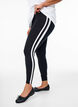 Viscose leggings met strepen aan de zijkant, Black W. Stripe, Model image number 0
