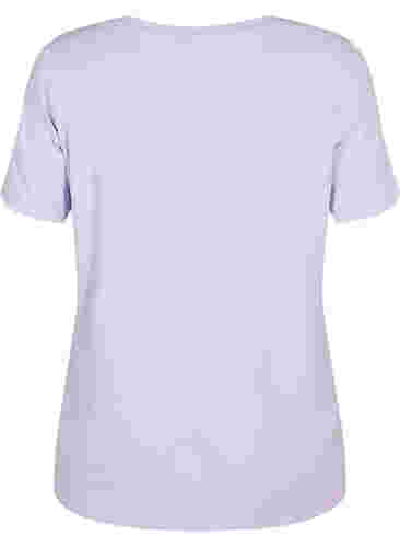 Katoenen t-shirt met korte mouwen en opdruk, Lavender W. Love, Packshot image number 1