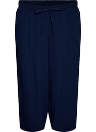 Culotte broek van katoen met hoge taille, Blauw
