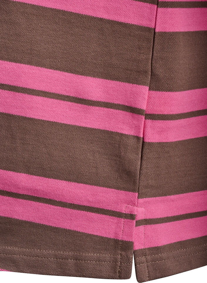 Gestreepte polo met lange mouwen, Roze, Packshot image number 3