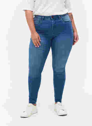 Super slim Amy jeans met hoge taille, Light blue, Model image number 2
