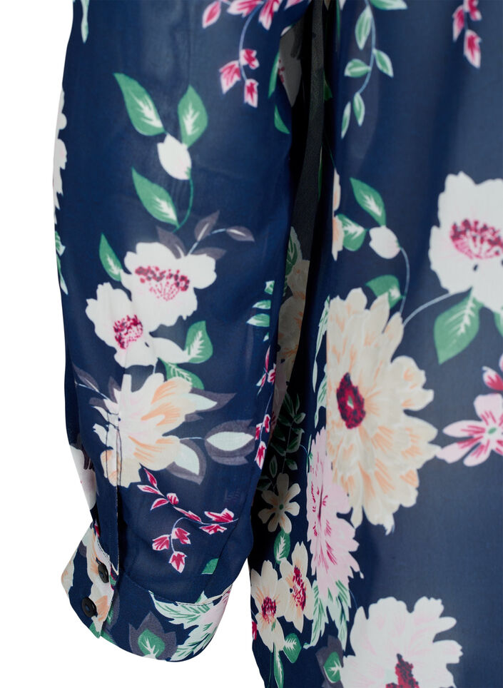 FLASH - Shirt met lange mouwen en bloemenprint, Navy Flower, Packshot image number 3
